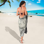 Monochrome Howling Wolf Print Beach Sarong Wrap
