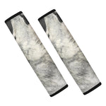 Monochrome Howling Wolf Print Car Seat Belt Covers