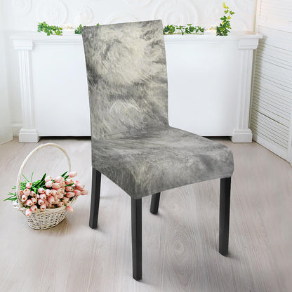 Monochrome Howling Wolf Print Dining Chair Slipcover