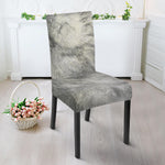 Monochrome Howling Wolf Print Dining Chair Slipcover