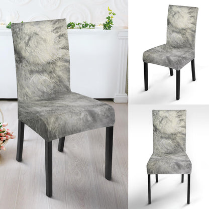 Monochrome Howling Wolf Print Dining Chair Slipcover