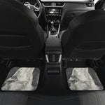 Monochrome Howling Wolf Print Front and Back Car Floor Mats