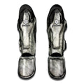 Monochrome Howling Wolf Print Muay Thai Shin Guards