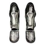 Monochrome Howling Wolf Print Muay Thai Shin Guard