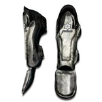 Monochrome Howling Wolf Print Muay Thai Shin Guard