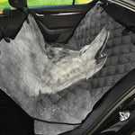Monochrome Howling Wolf Print Pet Car Back Seat Cover