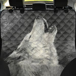 Monochrome Howling Wolf Print Pet Car Back Seat Cover