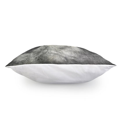 Monochrome Howling Wolf Print Pillow Cover