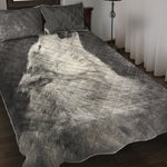 Monochrome Howling Wolf Print Quilt Bed Set