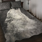 Monochrome Howling Wolf Print Quilt Bed Set