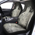 Monochrome Howling Wolf Print Universal Fit Car Seat Covers