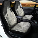 Monochrome Howling Wolf Print Universal Fit Car Seat Covers