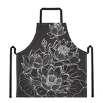 Monochrome Lotus Print Apron
