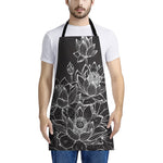 Monochrome Lotus Print Apron