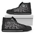 Monochrome Lotus Print Black High Top Sneakers