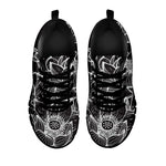 Monochrome Lotus Print Black Sneakers