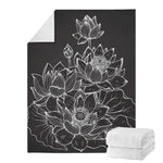 Monochrome Lotus Print Blanket