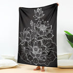 Monochrome Lotus Print Blanket