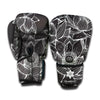 Monochrome Lotus Print Boxing Gloves