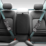 Monochrome Lotus Print Car Seat Belt Covers