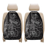 Monochrome Lotus Print Car Seat Organizers