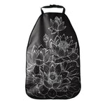 Monochrome Lotus Print Car Seat Organizers