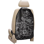 Monochrome Lotus Print Car Seat Organizers
