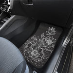 Monochrome Lotus Print Front Car Floor Mats