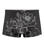 Monochrome Lotus Print Men's Boxer Briefs