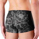 Monochrome Lotus Print Men's Boxer Briefs