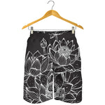 Monochrome Lotus Print Men's Shorts