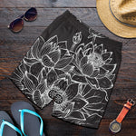 Monochrome Lotus Print Men's Shorts