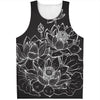 Monochrome Lotus Print Men's Tank Top