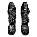 Monochrome Lotus Print Muay Thai Shin Guards
