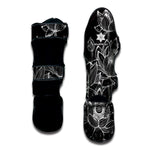 Monochrome Lotus Print Muay Thai Shin Guard