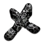 Monochrome Lotus Print Muay Thai Shin Guard