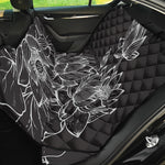 Monochrome Lotus Print Pet Car Back Seat Cover