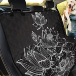 Monochrome Lotus Print Pet Car Back Seat Cover