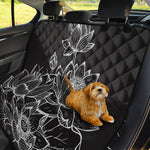 Monochrome Lotus Print Pet Car Back Seat Cover