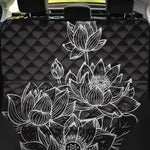 Monochrome Lotus Print Pet Car Back Seat Cover