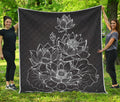 Monochrome Lotus Print Quilt