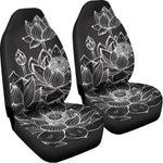 Monochrome Lotus Print Universal Fit Car Seat Covers