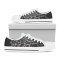 Monochrome Lotus Print White Low Top Sneakers