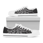 Monochrome Lotus Print White Low Top Shoes