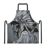 Monochrome Native Indian Portrait Print Apron