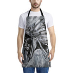 Monochrome Native Indian Portrait Print Apron