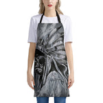 Monochrome Native Indian Portrait Print Apron