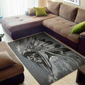 Monochrome Native Indian Portrait Print Floor Mat