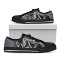 Monochrome Native Indian Portrait Print Black Low Top Sneakers