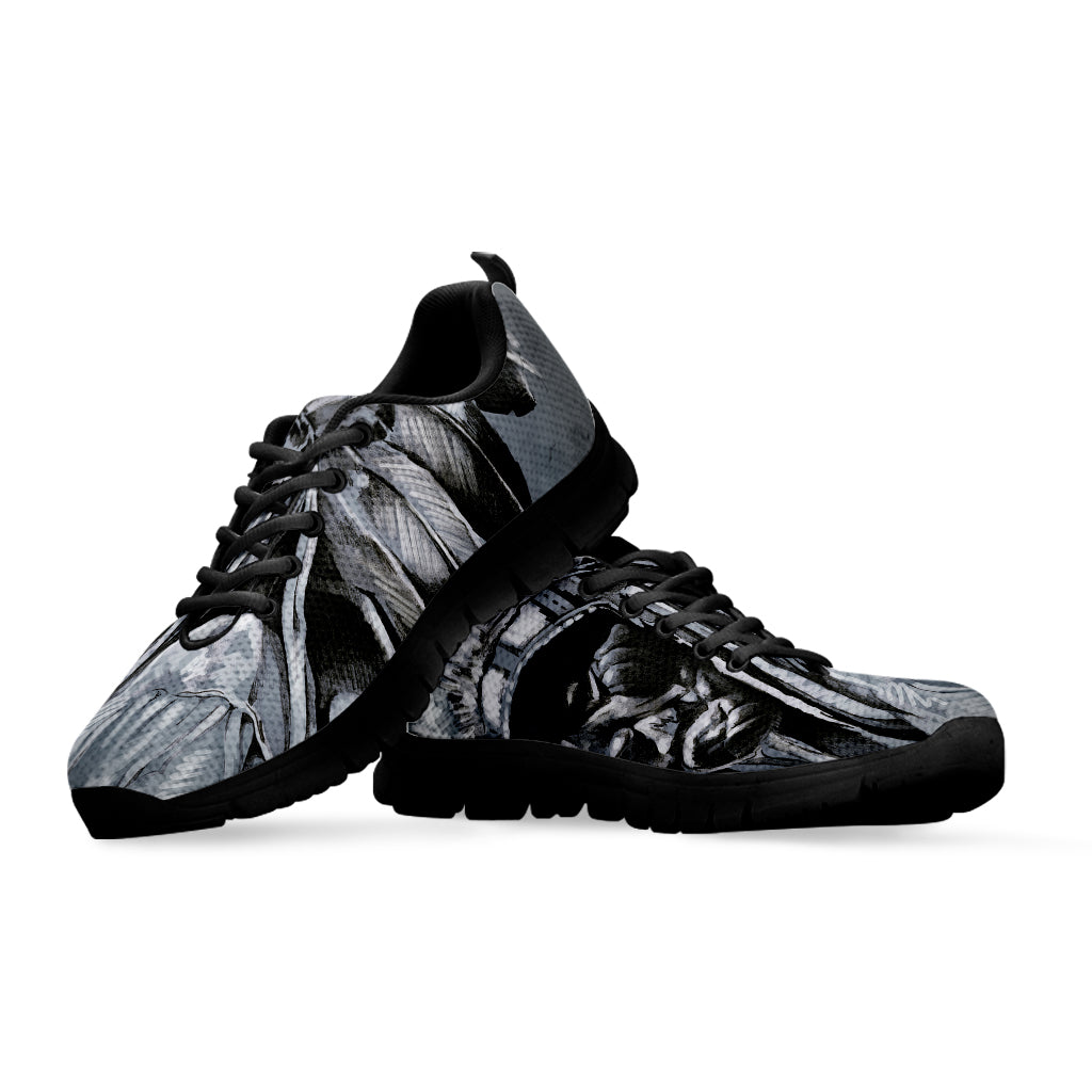 Monochrome Native Indian Portrait Print Black Sneakers